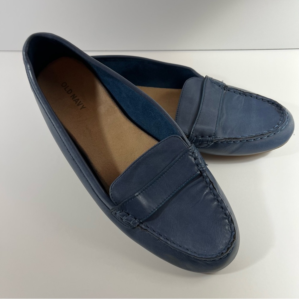 Old Navy driving mocassin size 9 blue faux leather new without box